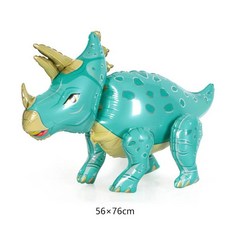 3D 서 공룡 풍선 만화 T 렉스 디노 호일 파티 장식 어린이 생일 용품, as picture, 무지개 빛깔의