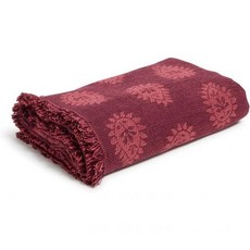 여성용 재활용 면 실내외 담요, One Size, Paisley Jamboree Cranberry - R