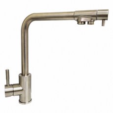 蝴蝶衛浴 LF無鉛認證 304不鏽鋼三用水龍頭 前開式 冷熱水 逆滲透淨水 無鉛飲水龍頭, 1個, 主體+固定配件+六角板手