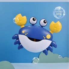 電動噴水烏龜 戲水玩具, 吐泡泡螃蟹 電池版 - 藍色 中文彩盒, 1個