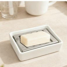 304不鏽鋼北歐陶瓷瀝水肥皂盒, 1個