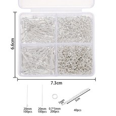 (9자핀+T핀+오링+연장체인) 악세사리 부자재 4칸-B, 1개, 화이트