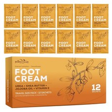 Pumice Valley Foot Cream 여행용 팩 건조하고 갈라진 발과 뒤꿈치용 12개 - 천연 모이스처라이저 옥수수 굳은살 트리트먼트 - 피부 바디 로션 요소