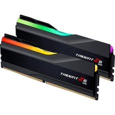 G.SKIL 트라이던트 Z5 RGB 시리즈 DDR5 RAM (인텔 XMP 3.0) 32GB (2x16GB) 6400MT/s CL32-39-39-102 1.40V 데스크탑 컴퓨터, Matte black, 2개