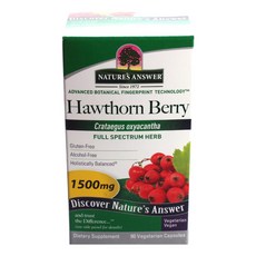 NATURE'S ANSWER 無麩質山楂果素食膠囊, 90顆, 1罐