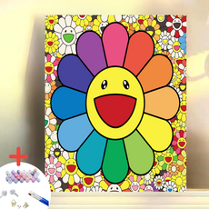 글로윅 DIY명화그리기 피포페인팅 그림그리기 유화 세트, 40*50cm, 16스마일꽃, 1개