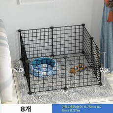 강아지 중형견 펜스 이동식 반려견 견사 접이식 야외용, 1개, 블랙 철망 8개