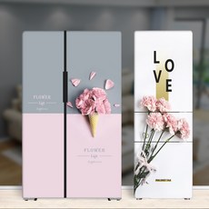 꽃그림 냉장고 스티커 필름 리폼 시트지 셀프 방수 B-583 (소 50x120) B-583 (소 50x120), B-583 (대 60x180)