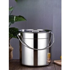 들통 국 곰솥 냄비 양동이 곰 대용량 군용 대형 스텐 찜통 업소용, 1개, 22cm 9L 휴대용, 0cm