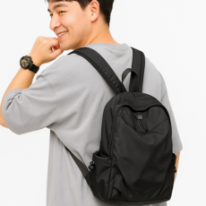 리커블리 남녀공용 미니 등산가방 백팩 경량 배낭 다용도 캠핑 자전거 여행용 라이딩 아웃도어, 검정색 소형