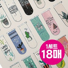 렉스세븐 자석 책갈피 18개입 1SET 마그네틱 북마크, 다육식물, 2개