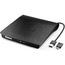 외장 DVD 드라이브 USB 3.0 Type-C CD 버너 휴대용 CD +/-RW 드라이브 DVD 플레이어 ROM 리라이터 버너 노트북 데스크탑 PC 윈도우 맥북 리눅스 맥 O, Ziweo외장DVD드라이브USB3.0Type-C휴대용C