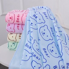정수몰 귀여운 곰돌이 비치타올 대형 극세사 타월 큰수건 물놀이, 그린, 1개, 그린