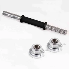 가정 체육관 피트니스 덤벨 로드 클램프 포함 25mm 표준 솔리드 스레드 길이 30 cm, 06 45cm