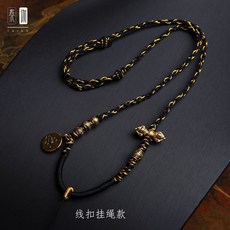 手工編織繩 佛牌吊墜 繩子, TG511古典黑金線扣掛繩, 1個