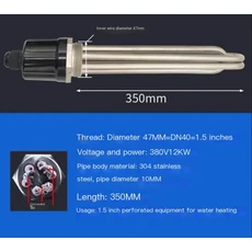모든 SUS304 전기 가열 요소 침수 온수기 물 및 오일용 2 인치 트라이 클램프 (OD 64mm) 220V 3/4.5 9KW 1P, 07 380V 12KW
