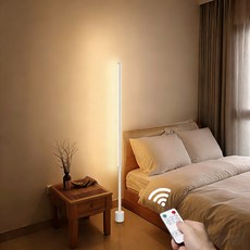 SASAKO 무선리모컨 LED 플로어 장스탠드 조명 3색모드 밝기조절 침실 거실 무드등, 화이트