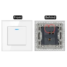 EU 표준 강화 유리 패널 1Gang 1Way 1Gang2 Way 1Gang3 Way 2Gang1Way 2Gang2Way 벽 조명 스위치(LED 표시기 포함), 05 1gang 2way white_01 EU 표준