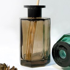 VITO zakka 擴香玻璃空瓶, 1個, 棕色,黑色蓋