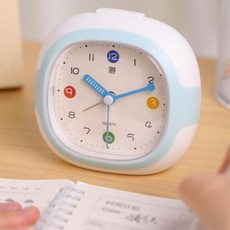 도미노스토리 알람 탁상시계 심플 아날로그 소형 바늘시계 복고풍, 그린