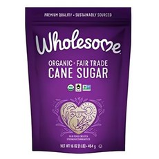 홀섬 유기농 사탕수수 설탕 공정 무역 Non-GMO & Wholesome Sweeteners 16-Ounce Organic Cane Sugar Fair Trade Non, 24온스(12팩), 16온스