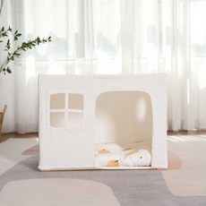멍묘인 강아지 집 텐트 사각 고양이 숨숨집 하우스, 1개, 화이트