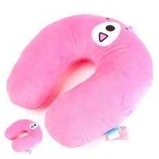 홈스타일링 여행용목베개 원형목베개 보노보노 폭신 목쿠션 핑크, 없음