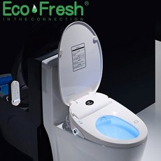 Ecofresh WC 자동 SPA 스마트 변기 시트 노브 LCD 디스플레이 커버 전자 비데 O형 (전압-110V~130V)
