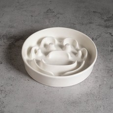 陶瓷慢食碗 寵物碗 防打翻 貓碗 狗碗 保護頸椎, 1個, 15cm慢食盤（爪印款）