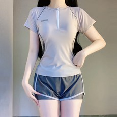 泳衣女款 分體式 顯瘦專業訓練泳裝, 紫色