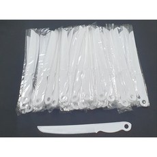 파티용품 케익 칼 (소) 20.5cm 100개한묶음, 100개, 케이크 미니 칼, 흰색