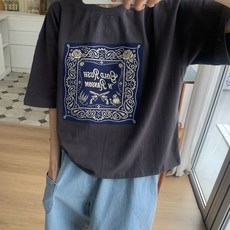 애플망고옷장 오버핏 여성 반팔 페이즐 박스 티셔츠 빅사이즈티