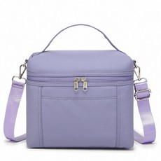 大容量防水斜挎餐包，適配飯盒水杯，學生帶飯辦公出行家庭聚餐實用包, 淺紫色, 1個