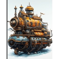 (영문도서) Steampunk Vehicles: An Amazing Journey Paperback, Independently Published, English, 9798875612374