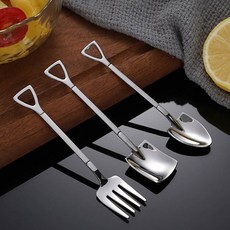 스틸 삽형 스푼 포크 디저트 양식기, 삼각형