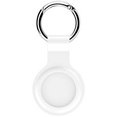 AirTag 矽膠保護套 鑰匙圈 防丟器保護殼 蘋果追蹤器配件, 白色, 1個