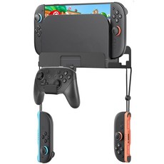 닌텐도 스위치 2와 호환되는 세하웨이 벽걸이 브래킷 2 콘솔 및 조이콘 컨트롤러 2개를 위한 헤비 듀티 스틸 공간 절약형 정리함 이지 설치 키트 포함