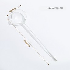 유리스푼 내열 컬러 대형 디저트 국자 롱핸드 커피믹서 식기, 1개, 대형 국자 투명