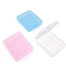 프라멘디노 3팩 휴대용 여행용 화장솜 홀더 디스펜서 스펀지 보관함 투명 뚜껑 용기 포함, 3 Pack