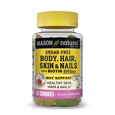 Mason Naturals 生物素軟糖 草莓椰子風味 5000mcg, 60顆, 1罐