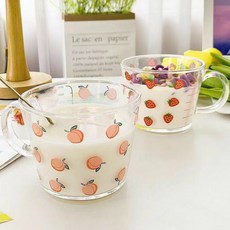 후르츠 손잡이 글라스 계량컵 3종, 1개, 딸기