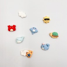 데일리 냉장고 자석 리핑 소품 인테리어, 바다동물친구들8pcs세트