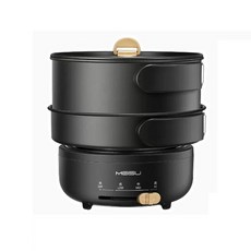 접이식 다기능 전기 요리 냄비 휴대용 여행 멀티 쿠커 스플릿 타입 논스틱 팬 220V 1.2L, [02] black, [03] AU, 02 Black_03 AU