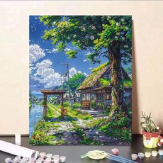 플랜와이 DIY 명화그리기 물감 디지털 유화 세트, 40x50cm, 5타입-여름마을, 1개