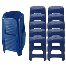 나코 프라스틱의자 플라스틱 간이 파라솔 야외 행사 업소용, 10개, 딥네이비