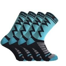 意大利NW騎行襪 專業級自行車襪 透氣吸汗速乾 騎行運動襪 男女款, 【4雙裝】中筒藍色, 1個