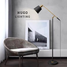 HUGO LIGHTING 簡約工業風可調式落地燈, 調光款（附調光燈泡）