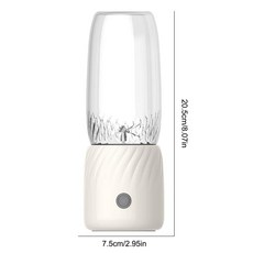 휴대용 착즙기 무선 전기 미니 믹서기 과일 믹서 추출기 다기능 주스 메이커 350ml, WHITE