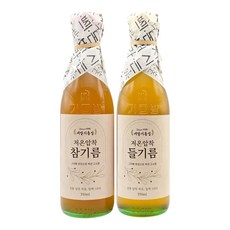 새말기름집 방앗간 저온압착 참기름+ 저온압착 들기름 350ml 국내착유, 1세트