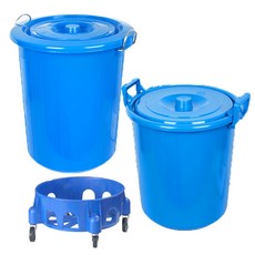 만능용기 청통 대형 쓰레기통 휴지통, 파란통